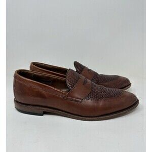 Allen Edmonds Leyland Men’s Brown Woven  Penny Loafers Split Toe Shoes Sz 12E
